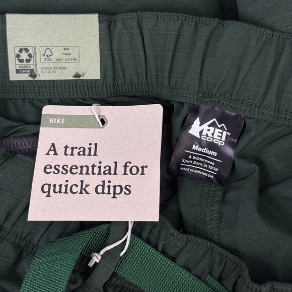 REI Trailmade Amphib Shorts Womens Medium Hiking Hike Swim Heritage Spruce Green - Picture 3 of 9